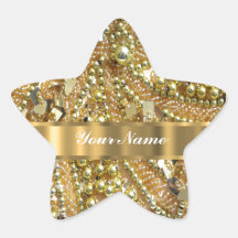 Elegantes bling Gold Sternaufkleber