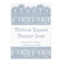 Elegantes französisches Blau-mittelalterliches Ban Individuelle Ankündigungskarte