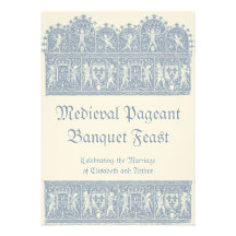 Elegantes französisches Blau-mittelalterliches Hoc Ankündigung