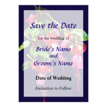 Elegantes Fuscia Marshia Save the Date Individuelle Einladungen