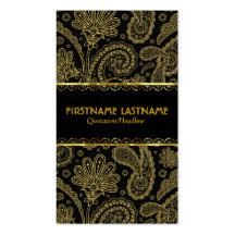 Elegantes Gold tont verzierte Paisley-Muster-Schab Visitenkarten Vorlagen