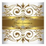 Elegantes Goldweiße Quinceanera Einladungen