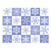 Elegantes lila blaues Weihnachtsschneeflocke-Muste Postkarten