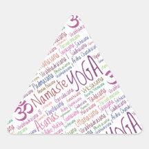 Elegantes lila Yoga bringt Wort-Wolken-Muster in P Sticker