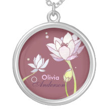 Elegantes Lotus: Personalisierte Namenshalskette