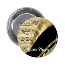 Elegantes Musikblatt Anstecknadelbutton
