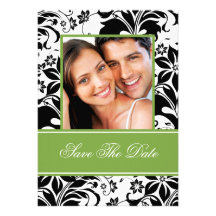 Elegantes mutiges Blumengrün Save the Date Individuelle Einladungskarte