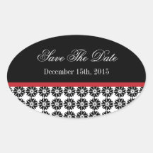 Elegantes Oval: Save the Date Aufkleber