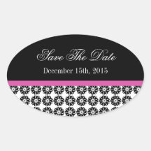 Elegantes Oval: Save the Date Aufkleber