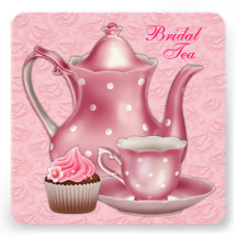 Elegantes rosa Brauttee-Party Einladungen