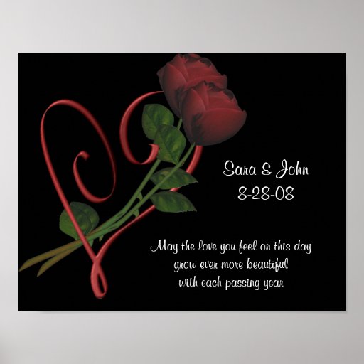Elegantes Rosen-Herz-Hochzeits-oder Jahrestags-Pla