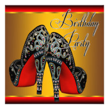 Elegantes rotes schwarzes Goldgeburtstags-Party Individuelle Einladung
