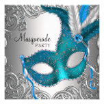 Elegantes silbernes aquamarines blaues Maskerade-P Individuelle Ankündigungen