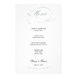 Elegantes Skript-Hochzeits-Menü - Grau büropapier