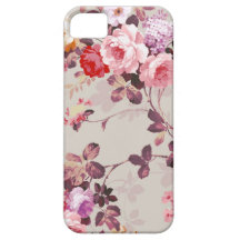 Elegantes Vintage Rosen-Muster, Rosa und rot iPhone 5 Schutzhüllen