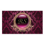 Elegantes Vintages Blumenmonogramm-Gold und lila Visitenkarte