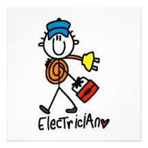 Elektriker-Strichmännchen Individuelle Einladungen