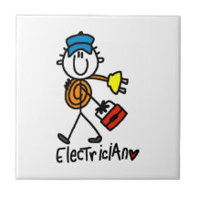 Elektriker-Strichmännchen Keramikfliesen