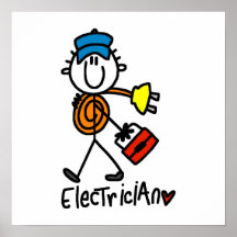 Elektriker-Strichmännchen Posterdrucke