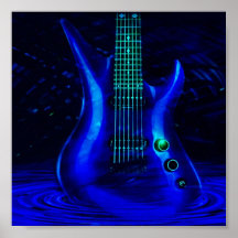 Elektrische blaue Gitarre Posterdrucke