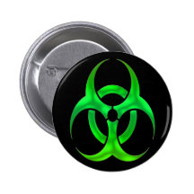 Elektrische grüne Biogefahr Buttons