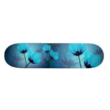 Elektrischer blauer BlumenSkateboard Bedrucktes Skateboard