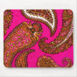 Elektrisches Fuscia Inder-Paisley-Rosa Mauspads