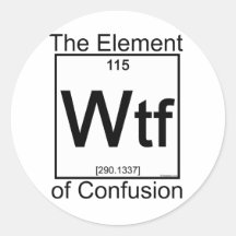 Element WTF Runder Aufkleber