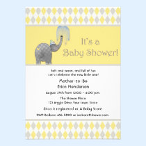 Elephant, Argyle Baby Shower einladungen