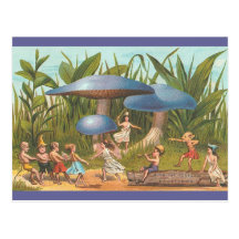 Elfe und Feen in der Pilz-Land-Postkarte