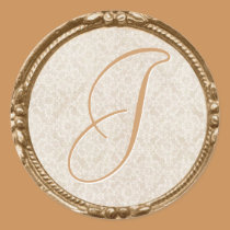 Elfenbein-Spitze-Monogramm-Aufkleber/Siegel aufkleber