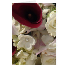 Elfenbein und Burgunder BlumenNoteCard Karte