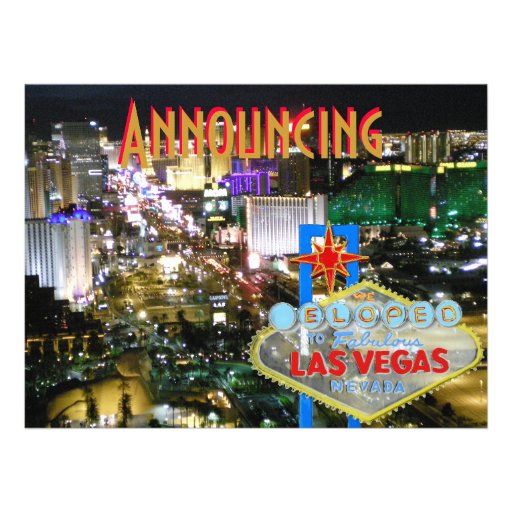 Elope verheiratet in Las- Vegasmitteilung Einladungen