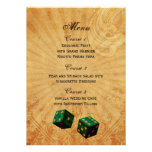 emerald green dice Vintage Vegas wedding menu einladungen