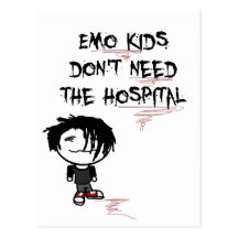 emo Kinder benötigen nicht das Krankenhaus Postkarten