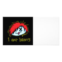 Emo Zombie (on dark backround) Customized Photo Card