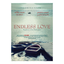 ENDLOSE LIEBE-Plakat-Filmart Ankündigungskarte