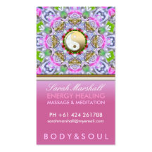 Energie-heilende holistische rosa Schein-Visitenka