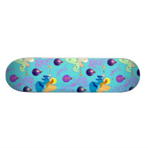 Engel im Blau - Verzierungen u. Trompeten Skateboarddeck