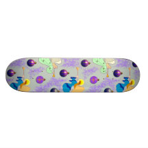 Engel im Silber - Verzierungen u. Trompeten Skateboard Bretter