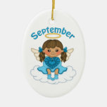 Engel Septembers Birthstone brünett Ornament