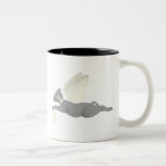 Engels-Katzen-dunkelgraue gelbe Rosen Tee Tasse