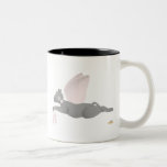 Engels-Katzen-dunkelgraue rosa Rosen Tee Tasse