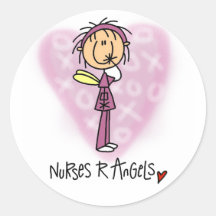 Engels-T-Shirts und Geschenke der Krankenschwester Runde Aufkleber