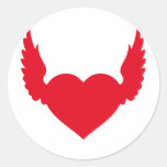 Engelsflügelherz Runde Sticker