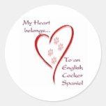 Englisch-Cocker spaniel-Herz gehört Runder Sticker