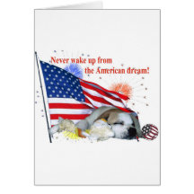 Englische Bulldogge - amerikanischer Traum Grußkarten