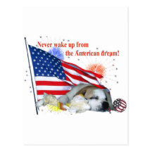 Englische Bulldogge - amerikanischer Traum Postkarten