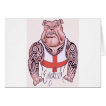 Englische Bulldogge mit Stammes- Tätowierungen Karten