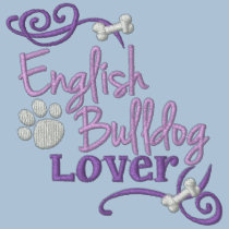 Englischer Bulldoggen-Liebhaber bestickte hemden